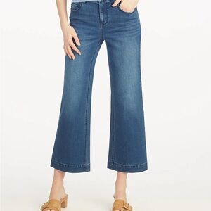 Draper James Classic blue  5 pocket wide leg crop jeans